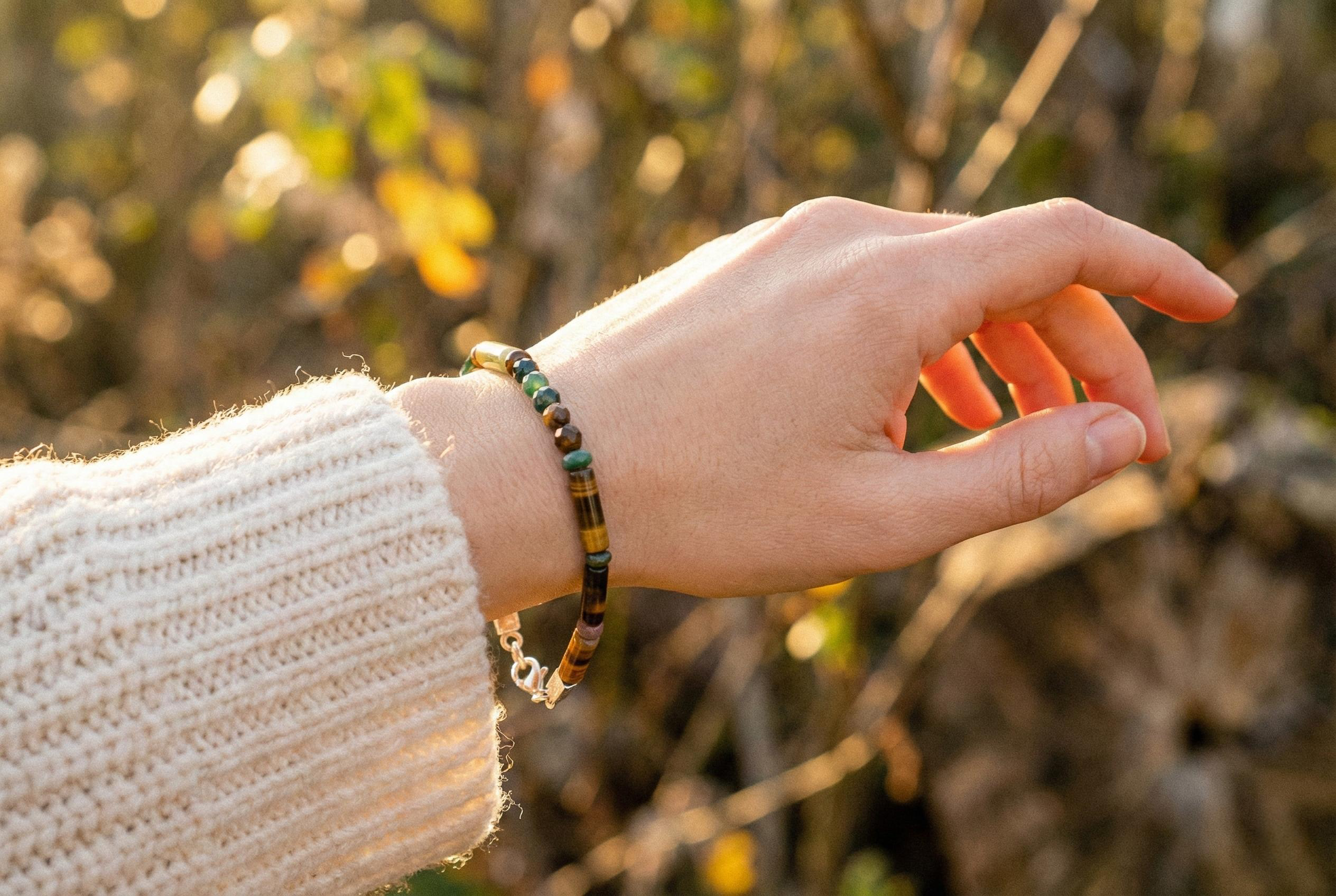 Indian Agate and Tiger's Eye Bracelet | Armillas Design – earthy gemstone bracelet – view 4