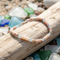 Pink Opal, Aquamarine and 14kt Solid Gold Bracelet | Armillas Design – luxury gemstone bracelet