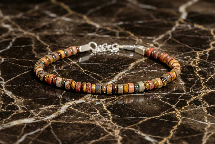 Tiger's Eye and Red Picasso Jasper Bracelet | Armillas Design – earthy gemstone bracelet – view 3