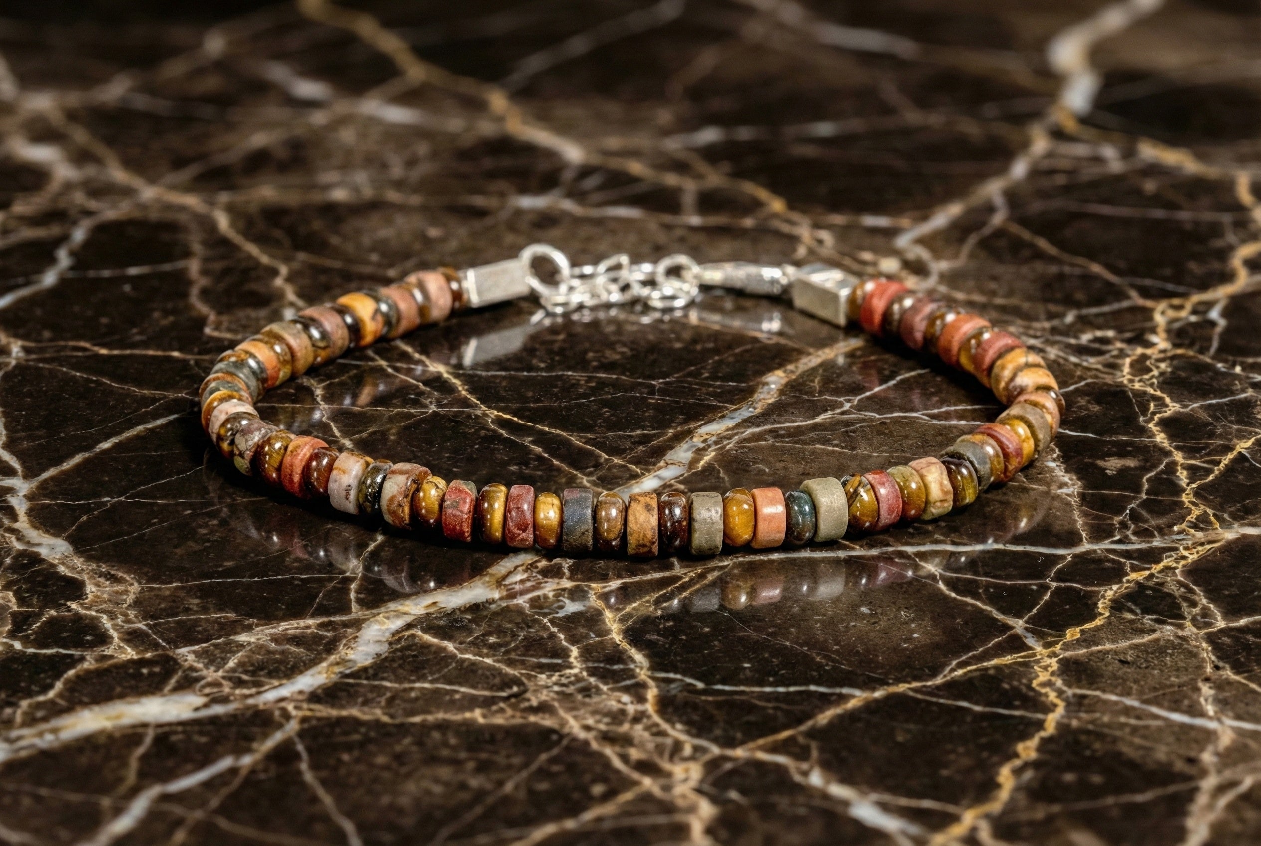 Tiger's Eye and Red Picasso Jasper Bracelet | Armillas Design – earthy gemstone bracelet – view 3