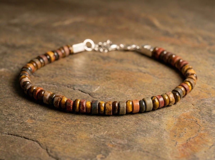 Tiger's Eye and Red Picasso Jasper Bracelet | Armillas Design – earthy gemstone bracelet