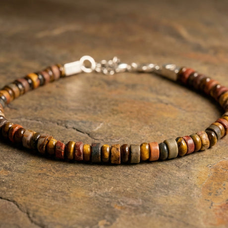 Tiger's Eye and Red Picasso Jasper Bracelet | Armillas Design – earthy gemstone bracelet