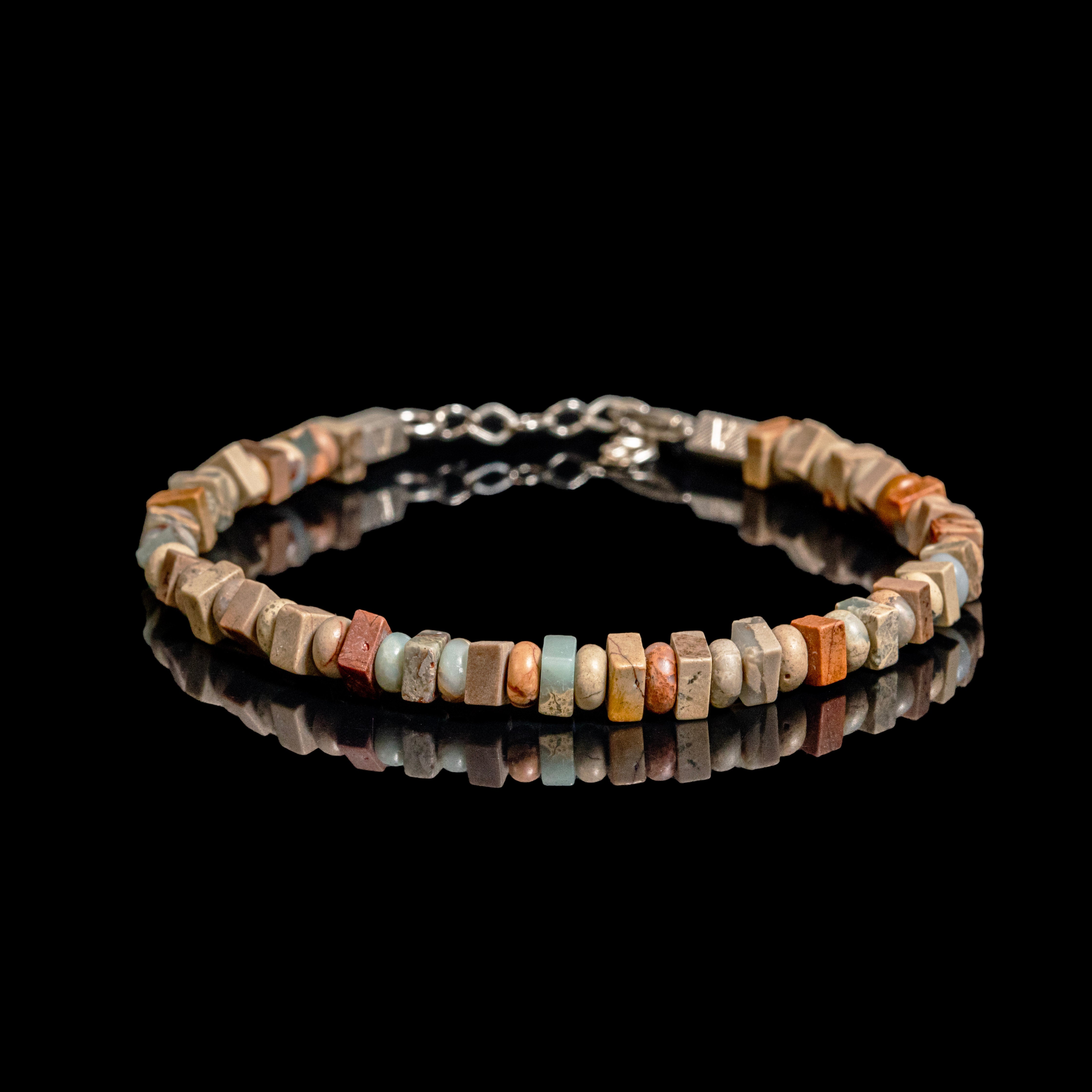 Shoushan Stone Abacus and Square Cut Bracelet | Armillas Design – geometric gemstone bracelet