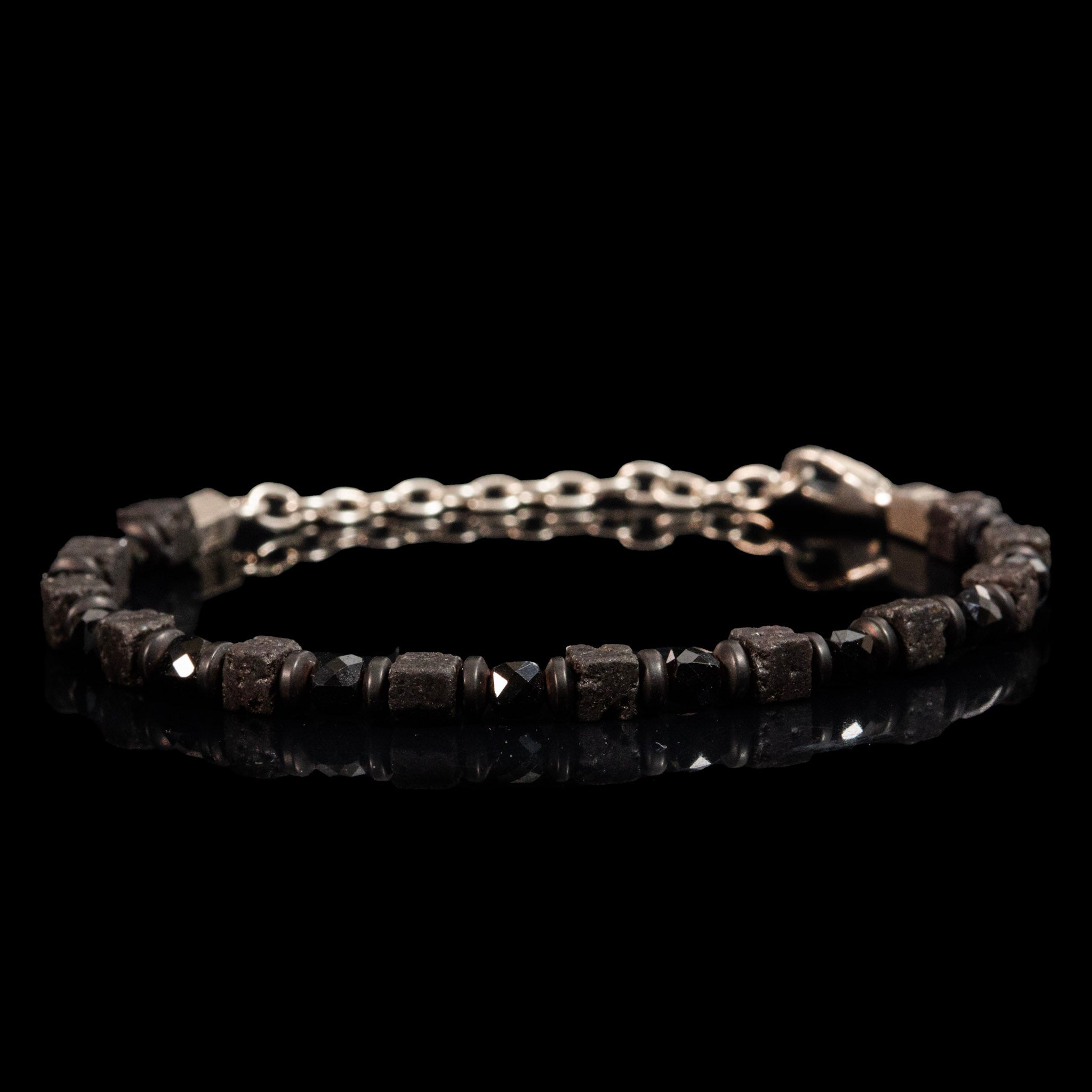 Spinel and Lava Stone Bracelet | Armillas Design – black spinel volcanic lava bracelet