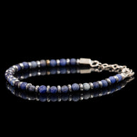 Sodalite and Hematite Bracelet | Armillas Design – sodalite gemstone bracelet – view 2