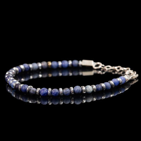Sodalite and Hematite Bracelet | Armillas Design – sodalite gemstone bracelet – view 2