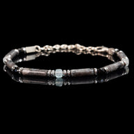 Spectrolite, Aquamarine and Spinel Bracelet | Armillas Design – iridescent gemstone bracelet