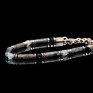 Spectrolite, Aquamarine and Spinel Bracelet | Armillas Design – iridescent gemstone bracelet – view 3