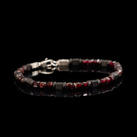 Garnet and Hematite Bracelet | Armillas Design – red garnet gemstone bracelet – view 2