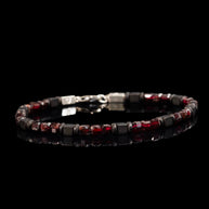 Garnet and Hematite Bracelet | Armillas Design – red garnet gemstone bracelet