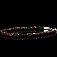Garnet and Hematite Bracelet | Armillas Design – red garnet gemstone bracelet – view 4