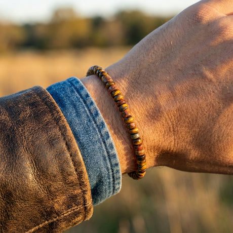 Tiger's Eye and Red Picasso Jasper Bracelet | Armillas Design – earthy gemstone bracelet – view 2