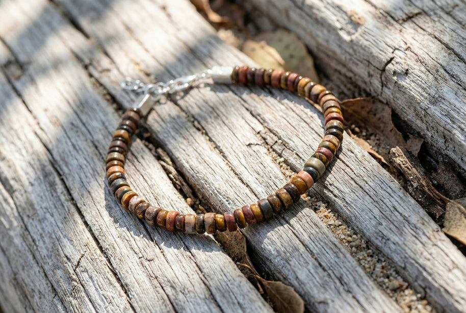 Tiger's Eye and Red Picasso Jasper Bracelet | Armillas Design – earthy gemstone bracelet – view 4