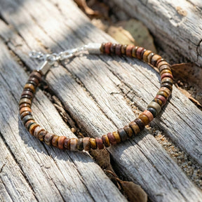 Tiger's Eye and Red Picasso Jasper Bracelet | Armillas Design – earthy gemstone bracelet – view 4