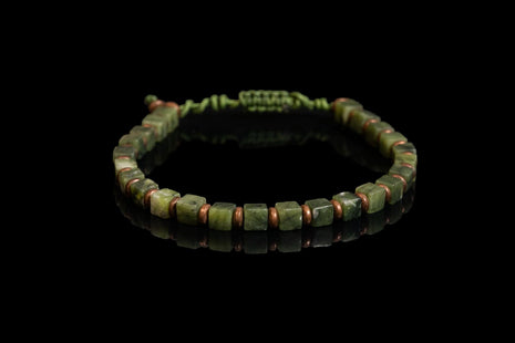 Jade and bronze hematite bracelet