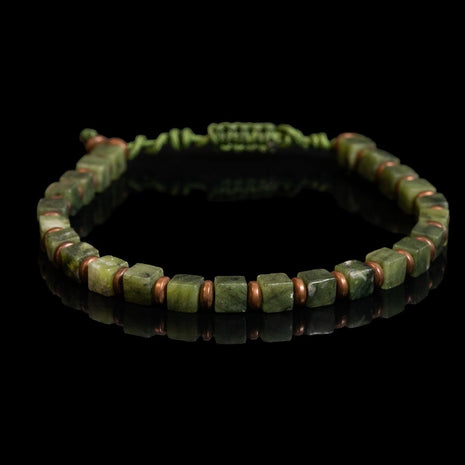 Jade and bronze hematite bracelet