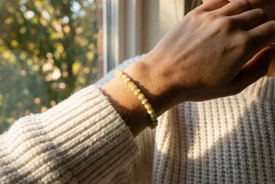 Lemon Jade Bracelet | Armillas Design – lemon jade natural gemstone bracelet – view 6