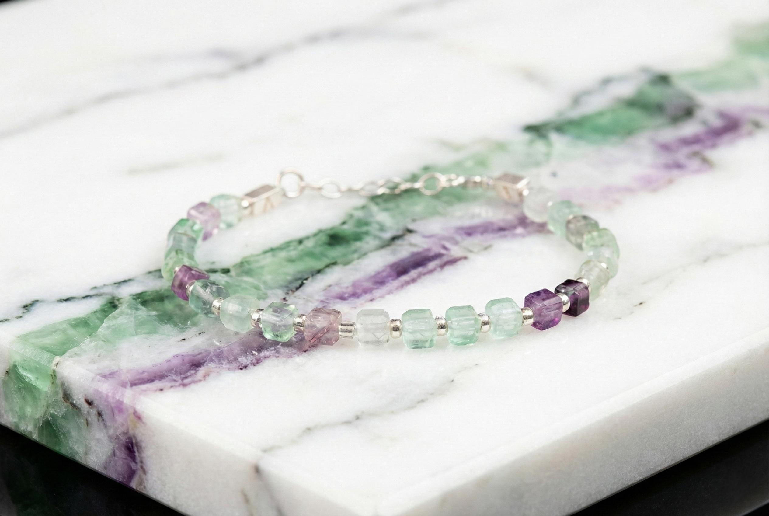 Fluorite Bracelet | Armillas Design – multi-colour natural gemstone bracelet – view 5