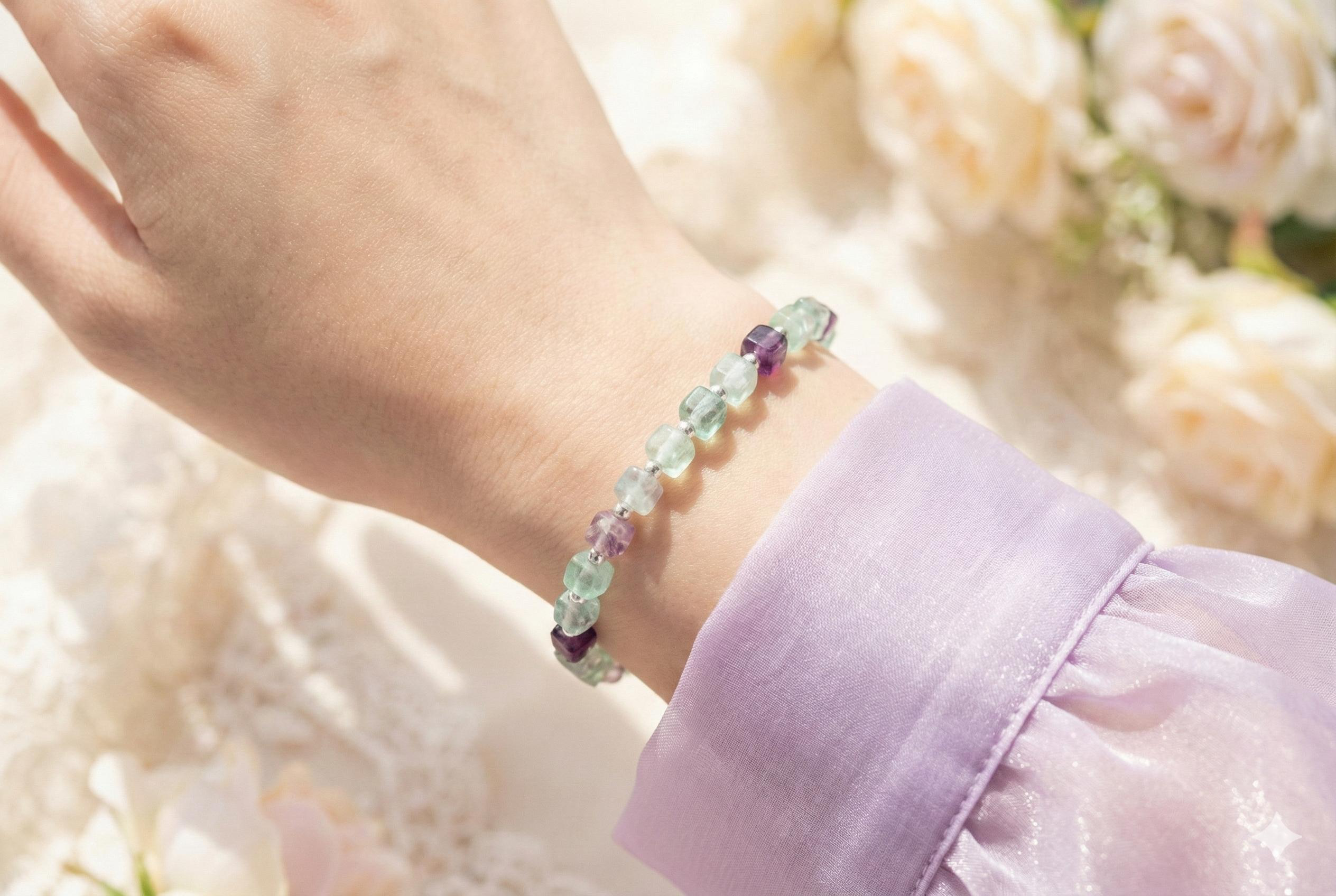 Fluorite Bracelet | Armillas Design – multi-colour natural gemstone bracelet – view 4
