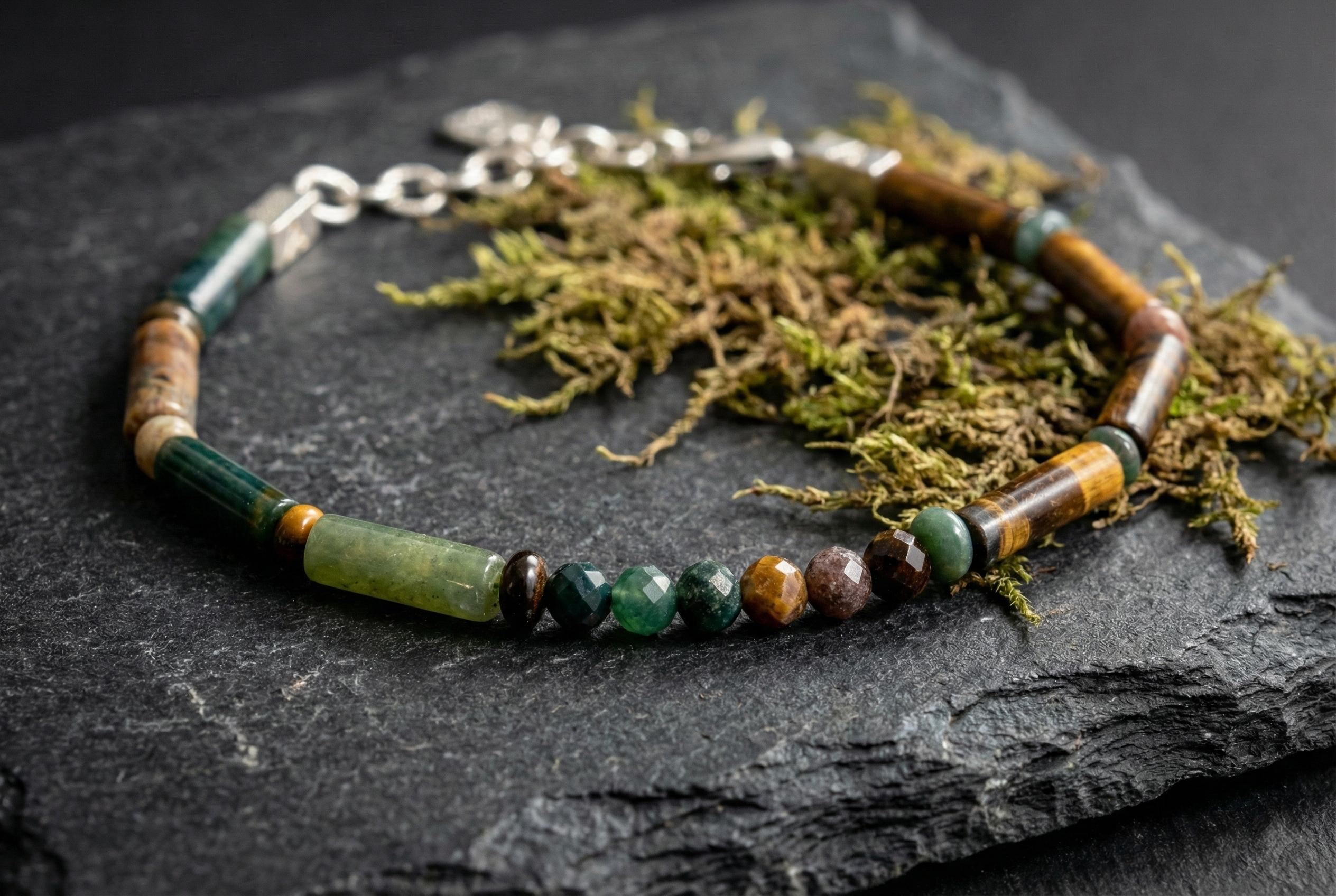 Indian Agate and Tiger's Eye Bracelet | Armillas Design – earthy gemstone bracelet – view 5