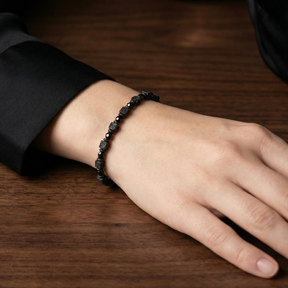 Spinel and Lava Stone Bracelet | Armillas Design – black spinel volcanic lava bracelet – view 5