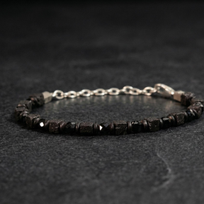 Spinel and Lava Stone Bracelet | Armillas Design – black spinel volcanic lava bracelet – view 7