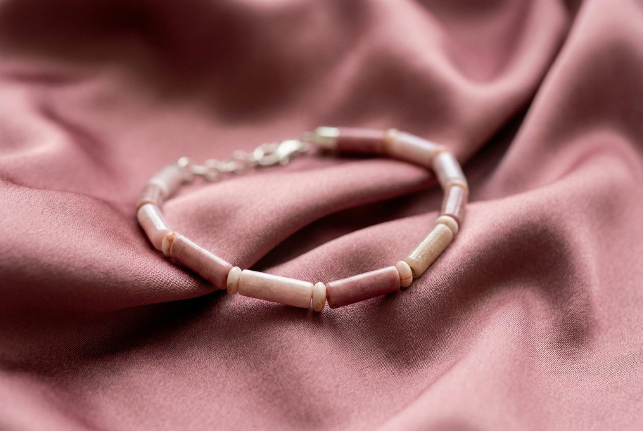 Pink Opal and Rhodochrosite Bracelet | Armillas Design – pink gemstone bracelet – view 4
