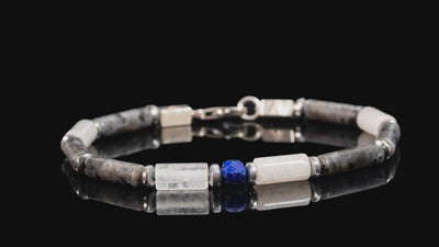 Spectrolite Quartz and Lapis Lazuli Bracelet - 360 rotation