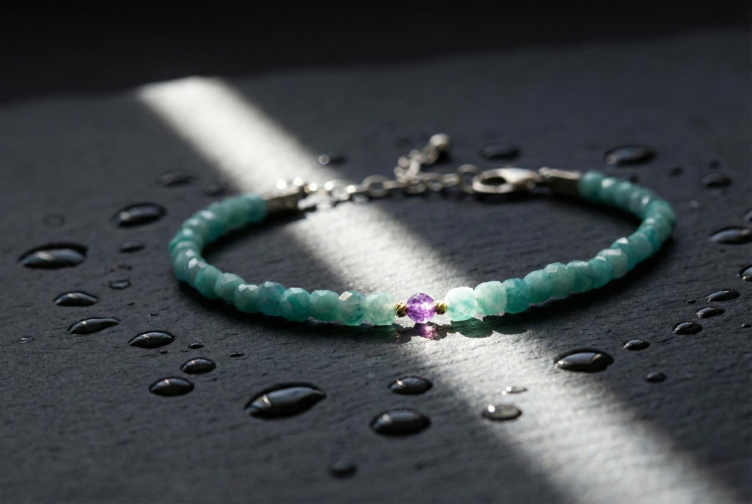 Amazonite and Amethyst Bracelet | Armillas Design – handcrafted gemstone bracelet – view 2