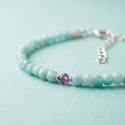 Amazonite and Amethyst Bracelet | Armillas Design – handcrafted gemstone bracelet – view 6